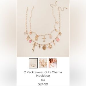 BKE 2 Pack Sweet Glitz Charm Necklace